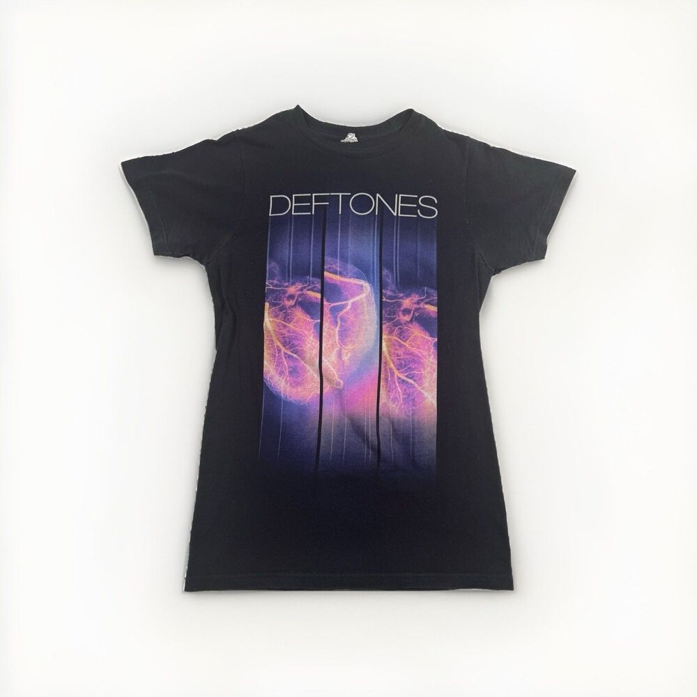 Rare 2012 Deftones Koi No Yokan Leathers Heart T Shirt Bay Island Womens S Black